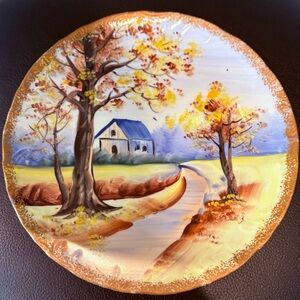 Vintage Lego Japan Scenery 1971 hand-painted plate Signed by Artist Julie J.